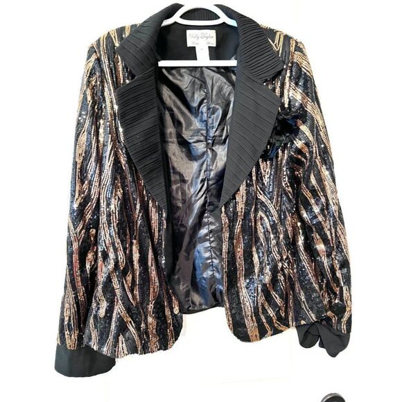 Sequin Jacket Tally Taylor Paris Rome Women's‎  Medium - Picture 1 of 9